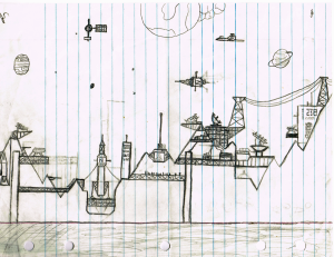 Space City drawing circa 1980
